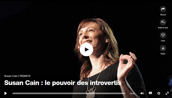 Vidéo SusanCain au TedX