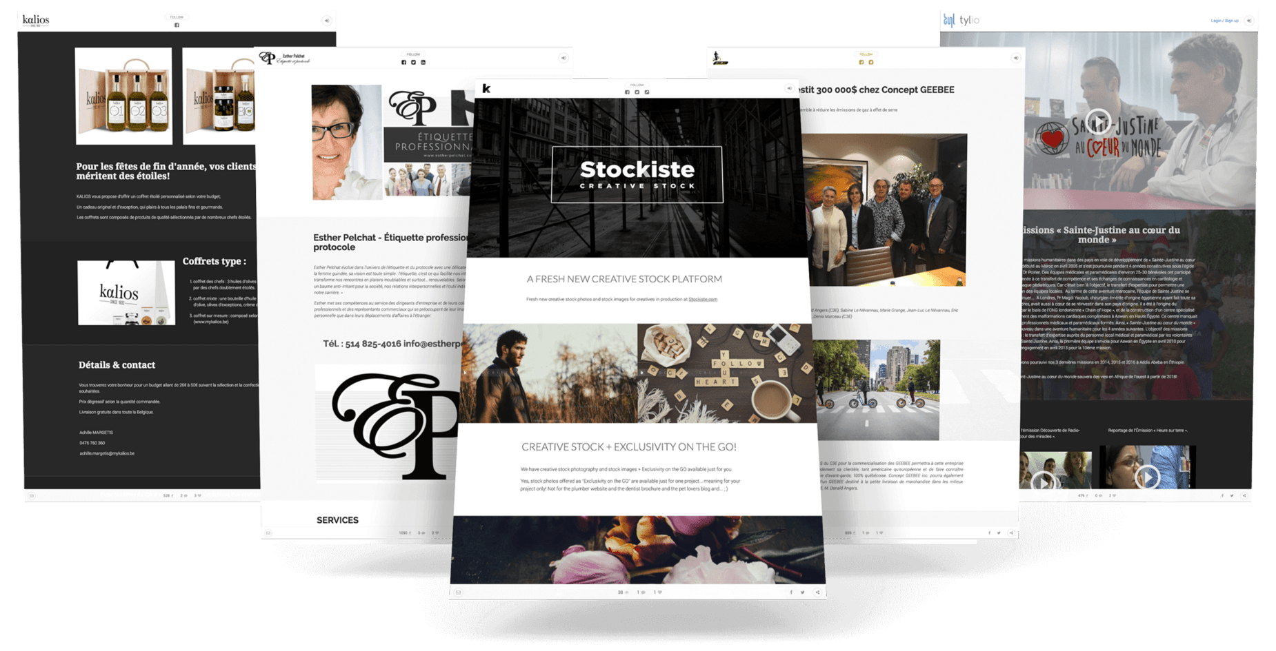 Exemples de landing pages créées avec Tylio