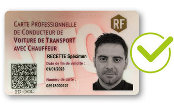 specimen d'une carte vtc